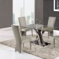 D4100 Dining 5Pc Set Glass Top by Global w/D6605DC Taupe Chairs
