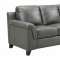 Leather Italia Sienna Sofa & Loveseat Set in Dark Gray w/Options