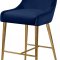 Owen Counter Stool 745 Set of 2 Navy Velvet Fabric by Meridian