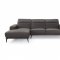 Preston Sectional Sofa in Dark Gray Leather by Whiteline