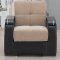 Fabric & Leather Two-Tone Modern Sofa Bed w/Optional Items