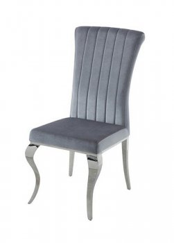 Carone Dining Chair Set of 4 105073 in Gray Velvet by Coaster [CRDC-105073 Carone Gray]