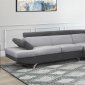 U9785 Sectional Sofa in Light Gray & Dark Gray Fabric by Global