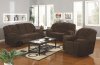 Brown Microfiber Modern Reclining Sofa & Loveseat Set w/Options