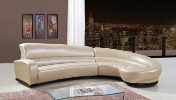 U958 Sectional Sofa in Pearl Bonded Leather by Global Furniture [GFSS-U958]