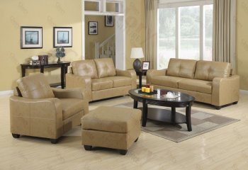 G607 Sofa & Loveseat in Khaki Bonded Leather w/Options by Glory [GYS-G607 Khaki]