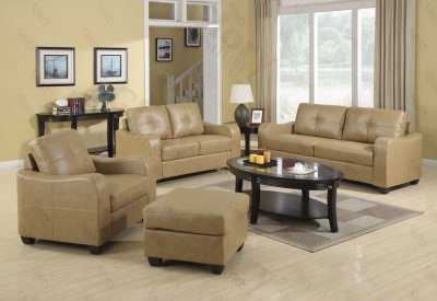 G607 Sofa & Loveseat in Khaki Bonded Leather w/Options by Glory