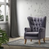 Adonis Accent Chair Set of 2 59517 in Gray Velvet by Acme