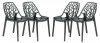 Cornelia Set of 4 Dining Chairs C18TBL in Black by LeisureMod