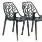 Cornelia Set of 4 Dining Chairs C18TBL in Black by LeisureMod