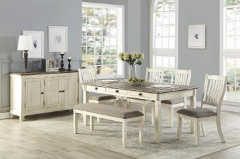 Willow Bend Dining Set 5627W-72 in Antique White - Homelegance [HEDS-5627W-72-Willow Bend Set]