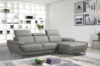 Sterling Sectional Sofa 1716 in Grey Eco-Leather by VIG [VGSS-1716 Sterling Grey]