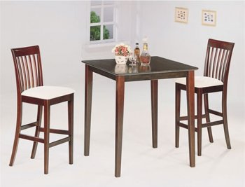 Cappuccino Finish Contemporary Bar Table with Bar Stools [CRBF-108-4555]