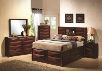 Brown Cherry Finish Bree Modern Bedroom w/Options By Coaster [CRBS-202711 Bree]