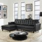 Empress EEI-1548 Sectional in Black Bonded Leather by Modway