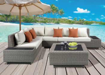 Salena Patio Sectional & Cocktail Table 45020 in Gray by Acme [AMOUT-45020-Salena]