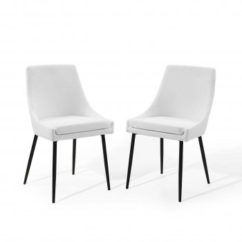 Viscount Dining Chair 3809 Set of 2 White Fabric by Modway [MWDC-3809 Viscount White]