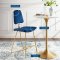 Ponder Bar Stool Set of 2 in Navy Velvet by Modway