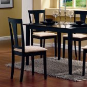 Black Finish 5 Pc Contemporary Dinette With Solid Wood Design