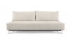 Cream Fabric Modern Sofa Bed w/Stainless Steel Legs