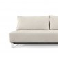 Cream Fabric Modern Sofa Bed w/Stainless Steel Legs