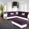 Safir Sectional Sofa Convertible in Purple Microfiber by Rain