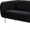 Willow Sofa 687 in Black Velvet Fabric by Meridian w/Options