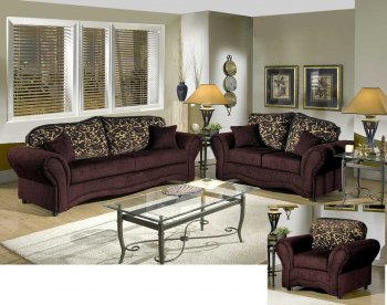 Chocolate Fabric Classic Sofa & Loveseat Set w/Optional Chair [CHFS-TU-3250-Radar-Chocolate]