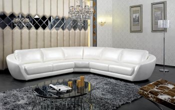 K8346 Sectional Sofa in White Italian Leather by VIG [VGSS-K8346 White Pearl]