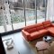 S266 Sectional Sofa in Orange Leather by Beverly Hills