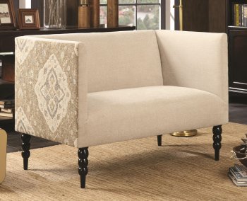 902728 Shelter Arm Settee in Beige Fabric by Coaster [CRS-902728]