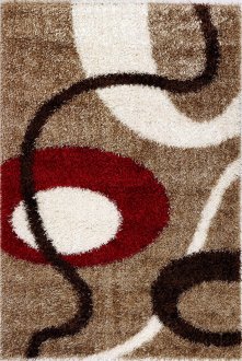 Modern M6008 Cream-Red Area Rug