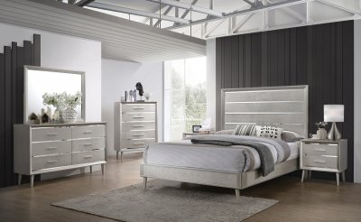 Ramon 5Pc Bedroom Set 222701 in Metallic Silver by Coaster