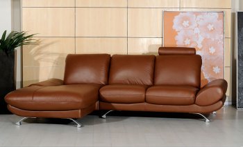 Brown Leather Upholstery Modern Style Sectional Sofa [EFSS-162]