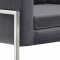 Pippa Accent Chair 524 in Grey Velvet Fabric by Meridian