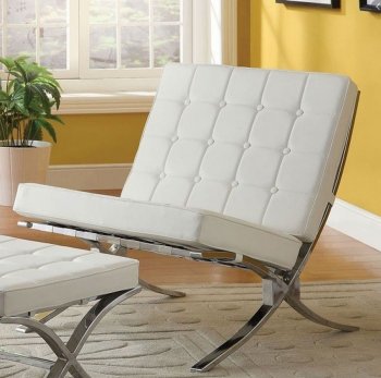 Elian Accent Chair Set of 2 96374 in White PU by Acme [AMCC-96374 Elian]