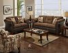 Capri Dark Brown Modern Sofa & Loveseat Set w/Options