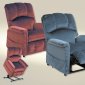 Blue or Brandy Fabric Modern Champion Power Lift Recliner