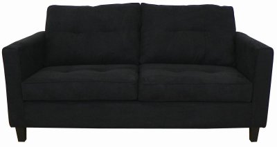 Black Fabric Modern Sofa & Loveseat Set w/Optional Items