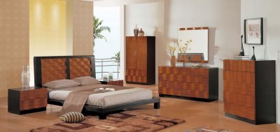 6 Piece Two-Tone Modern Bedroom Set