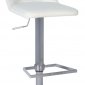 White w/Steel Adjustable Height Swivel Set of 2 Barstools