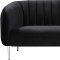 Willow Sofa 687 in Black Velvet Fabric by Meridian w/Options