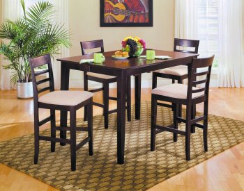 Rich Merlot Finish Contemporary Counter Height 5Pc Dinette Set [HEDS-758-36-Townhouse]