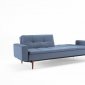 Splitback Sofa Bed in Blue w/Arms & Wooden Legs by Innovation