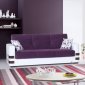 Safir Sofa Bed in Purple Microfiber by Rain w/Optional Items