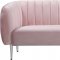 Willow Sofa 687 in Pink Velvet Fabric by Meridian w/Options