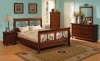 Warm Brown Finish Classic Bedroom Set w/Queen Size Bed