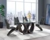 D80012 Dining Room Set 5Pc in Dark Gray by Global w/D4127 Chairs