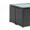 Black&White Modern Outdoor Dinette Set w/Frosted Glass Top Table