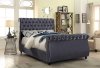 Dakota Bed in Grey Velvet Fabric by Meridian w/Options